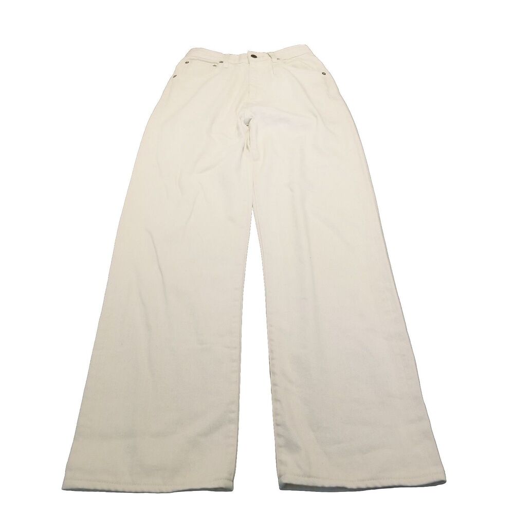 Imogene & Willie Catherine Jeans Women Size 24 Ivory Wide Leg Selvedge (25×31)